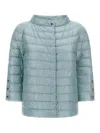 Herno Three-quarter Sleeves Light Blue Down Jacket