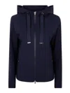 Herno Zip-up Hooded Jacket In Blue