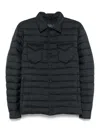 Herno Quilted Blue Coat With Button-up Front In Blue