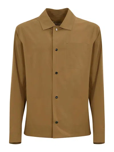 Herno Technical Fabric Jacket In Brown