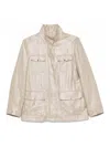 Herno Coated Linen Jacket In Gold