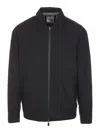 Herno Windproof Technical Fabric Jacket With Classic Collar And Adjustable Cuffs In Black