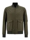 Herno Bomber Jacket In Light Cotton Stretch In Verde