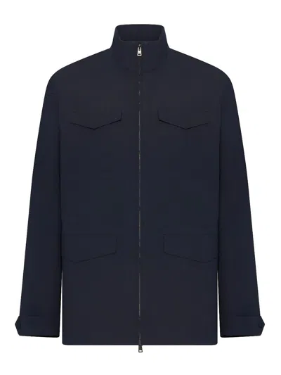 Herno Lightweight High-neck Jacket In Blue