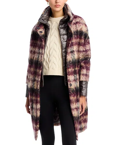 Herno Check Woven Coat In Multi
