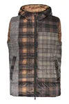 Herno Hooded Patchwork Gilet In Multi