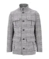 Herno Prince Of Wales Wool-blend Field Jacket In Gray