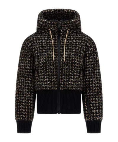 Herno Check-patterned Down Jacket In Black