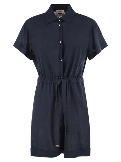 HERNO CHEMISIER JUMPSUIT WITH DRAWSTRING