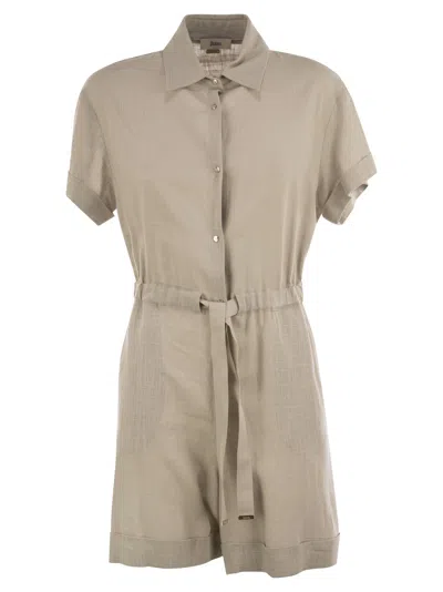HERNO CHEMISIER JUMPSUIT WITH DRAWSTRING