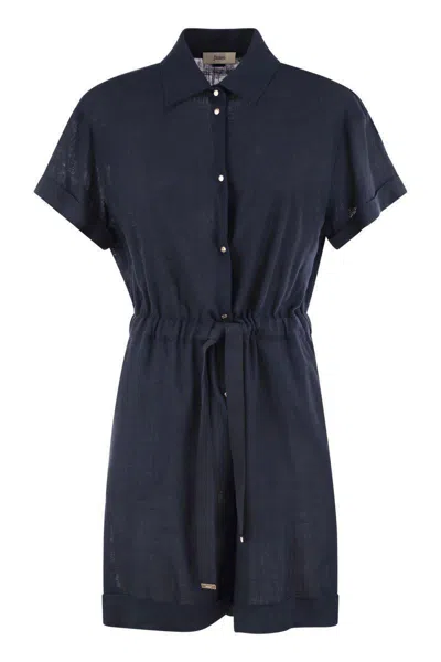 HERNO HERNO CHEMISIER JUMPSUIT WITH DRAWSTRING