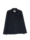Herno Chest Flap-pocket Button-up Jacket In Blue