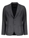 Herno Single-breasted Elegant Dark Gray Jacket In Gold