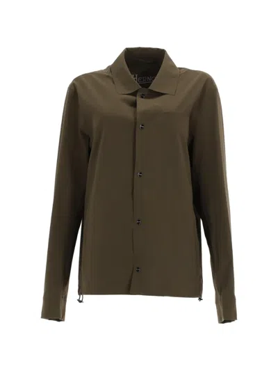 Herno Overshirt Jacket Long Sleeves Chest Pocket In Brown