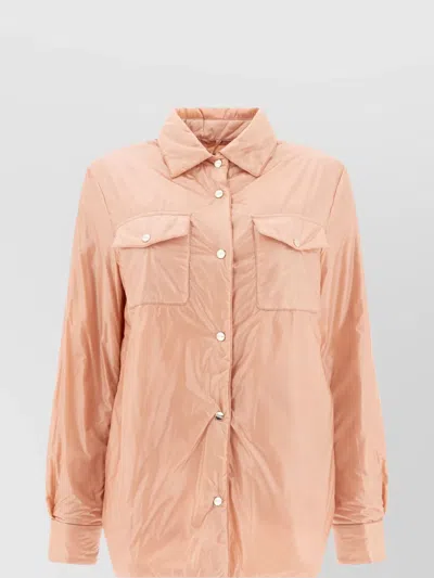 Herno Chest Pockets Collared Neck Long Sleeves In Orange