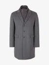 Herno Coat With Detachable Collar In Antracite Grey