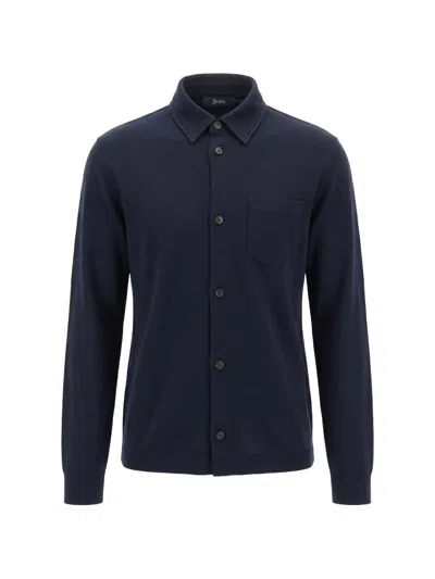 Herno Chest-pocket Long-sleeve Shirt In Blue