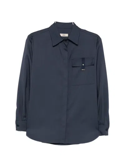 Herno Chest-pocket Long-sleeve Shirt In Blue