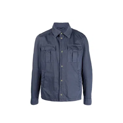 Herno Chest-pockets Shirt In Blue