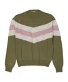 Herno Bicolor Wool Sweatshirt In Green