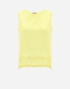 Herno Chic Cotton Jersey And New Techno Taffetà Top In Canary