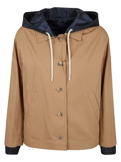 Herno Chic Layered Jacket For Women In Brown