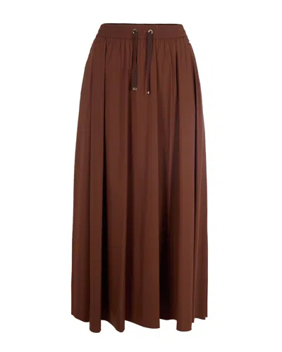 Herno Chic Mini Skirt For Women In Brown