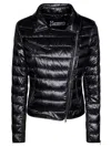 Herno Lightweight Biker Jacket With Diagonal Zip Closure In Black