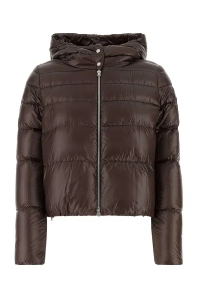 HERNO HERNO CHOCOLATE NYLON DOWN JACKET