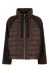 Herno Nylon Down Jacket High Collar Raglan In Black