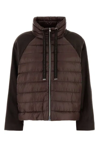Herno Chocolate Nylon Down Jacket In Brown