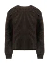 Herno Chunky Knit Sweater With Ribbed Texture And Cropped Fit In Black