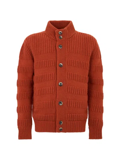 Herno Chunky-knit Cashmere Cardigan In Red