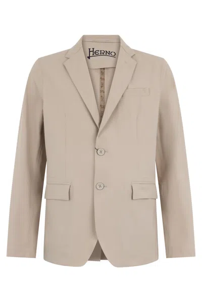 Herno Classic Beige Single-breasted Jacket In Neutral