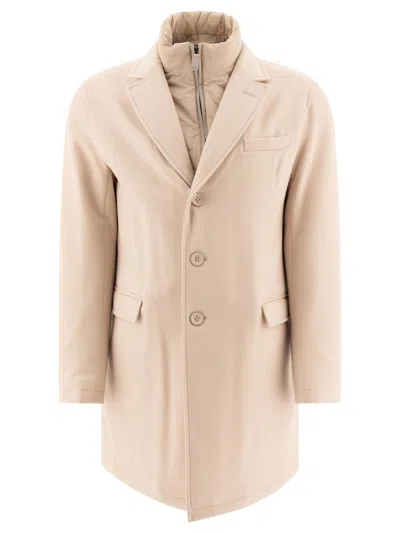Herno Classic Beige Wool Jacket With Natural Insulation In Tan