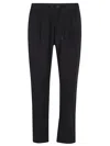 Herno Classic Black Trousers With Drawstring Waist In Black