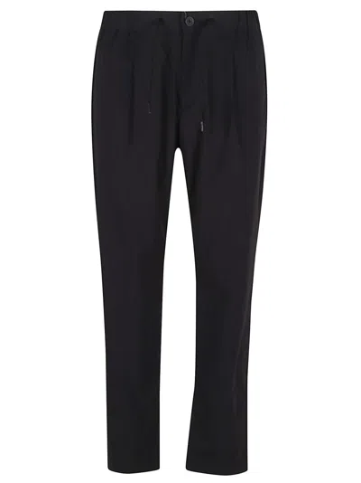 Herno Classic Black Trousers With Drawstring Waist