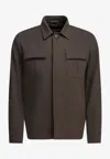 Herno Classic Buttoned Overshirt In Brown
