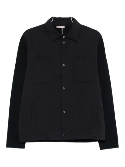 Herno Classic Button-up Shirt For Men In Blue