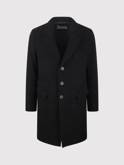 Herno Classic Coat In Black