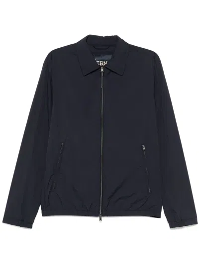 Herno Classic-collar Shirt Jacket In Black