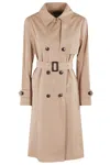 Herno Classic Double-breasted Cotton Trench Coat In Brown