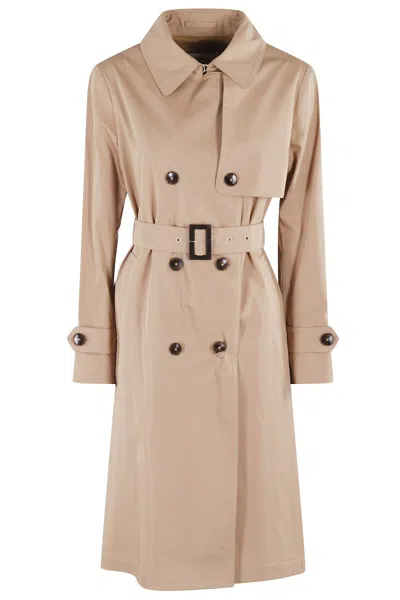Herno Classic Double-breasted Cotton Trench Coat In Brown