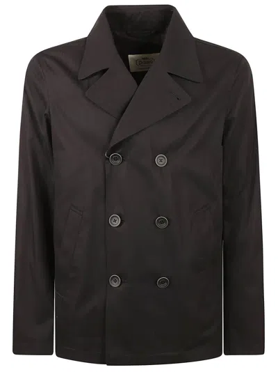Herno Classic Double-breasted  Coat In Black