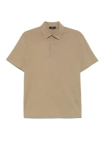 Herno Classic Polo Shirt In Cotton In Pink
