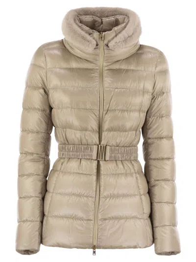 Herno Claudia - Ultralight Nylon Down Jacket In Neutral