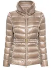 Herno Padded Quilted Down Jacket With Fur Trim In Neutral