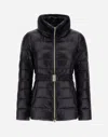 Herno Women Ultralight Nylon Down Jacket With Belt In Black