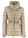 Herno Padded Quilted Down Jacket With Fur Trim In Brown