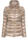 Herno Padded Quilted Down Jacket With Fur Trim In Neutral